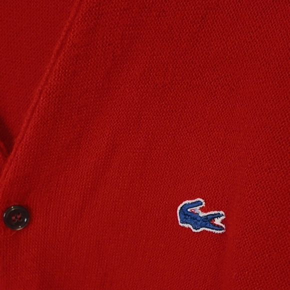 Vintage Izod Lacoste Vibrant Red Cardigan Size L - Picture 4 of 5